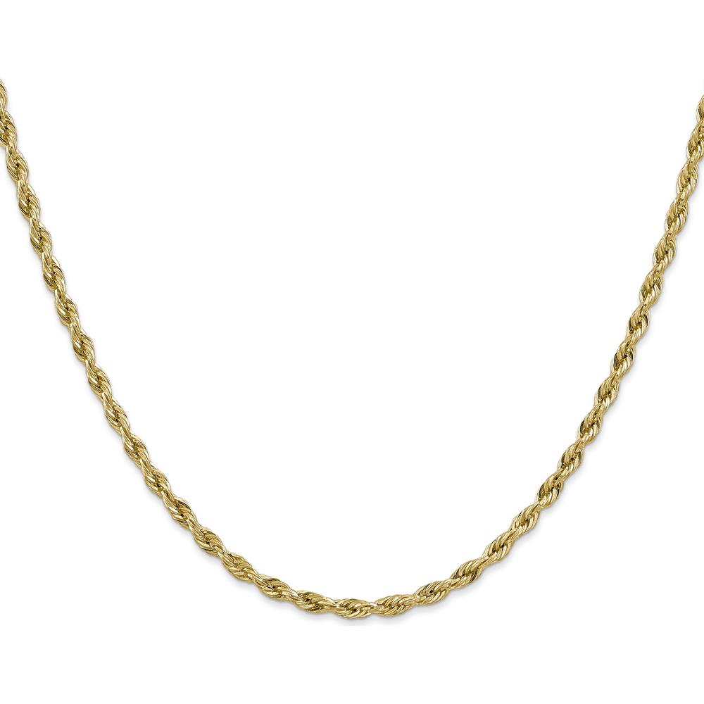 14K Yellow Gold 16-inch Rope Chain Necklace with Lobster Clasp - 3mm Width by Oro Pregiato
