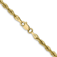14K Yellow Gold 16-inch Rope Chain Necklace with Lobster Clasp - 3mm Width by Oro Pregiato