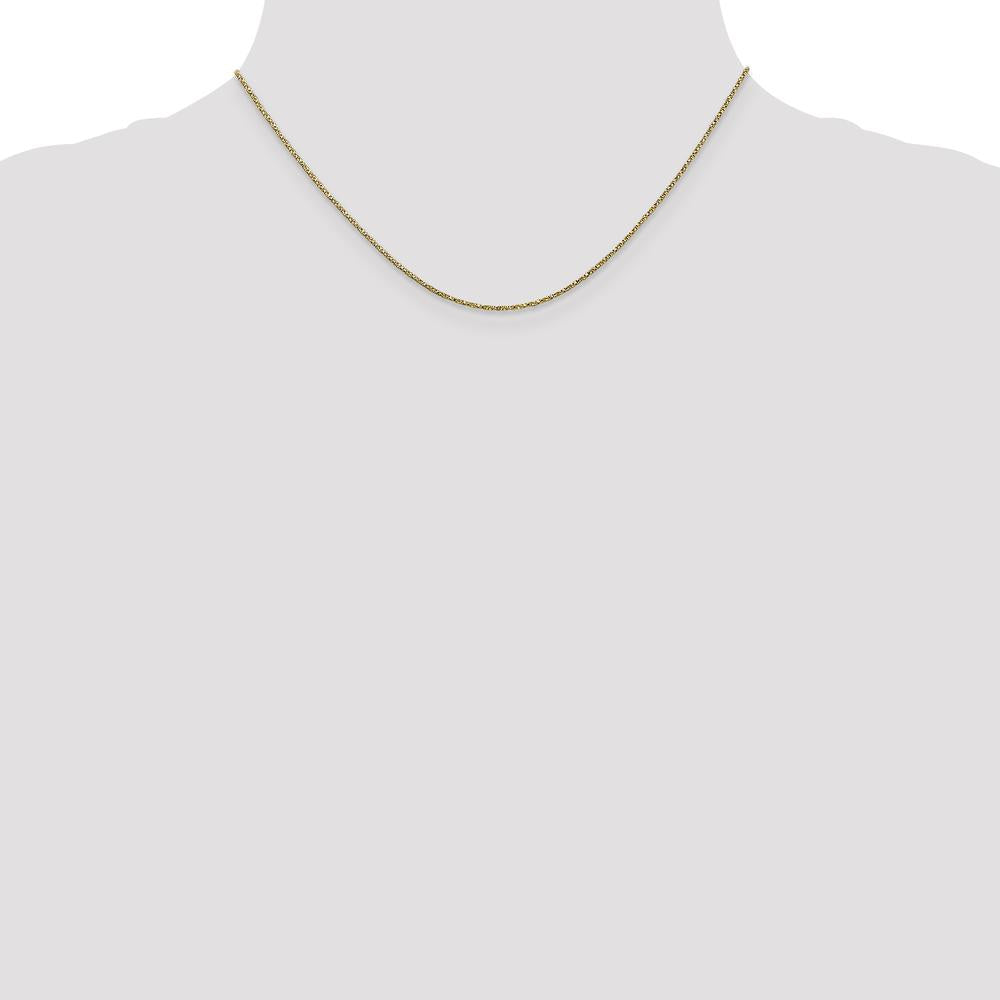 14K Yellow Gold 16-Inch Twisted Box Chain Necklace - 0.95mm Width by 0