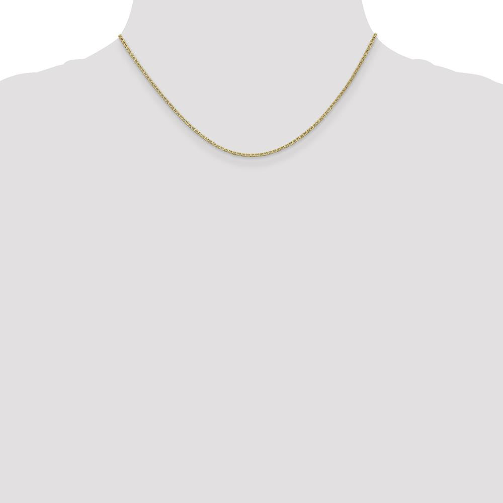 14K Yellow Gold 16" Lightweight Flat Anchor Link Pendant Chain - Polished Finish by Oro Pregiato