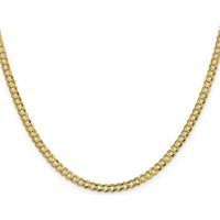 14K Yellow Gold 16" Lightweight Flat Cuban Chain - 3.7mm Width by Oro Pregiato