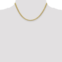 14K Yellow Gold 16" Lightweight Flat Cuban Chain - 3.7mm Width by Oro Pregiato