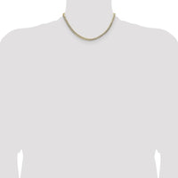 14K Yellow Gold 16" Lightweight Pavé Flat Cuban Chain - 4.7mm Width by Oro Pregiato