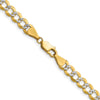 14K Yellow Gold 16" Lightweight Pavé Flat Cuban Chain with Lobster Clasp by Oro Pregiato