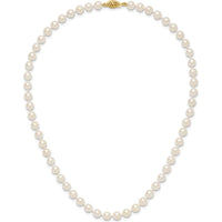 14K Yellow Gold 16" Necklace with 6-7mm Round Akoya Cultured Pearls by Monteluci Fine Jewelry