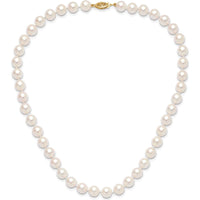 14K Yellow Gold 16" Necklace with 8-9mm White Round Akoya Cultured Pearls by Monteluci Fine Jewelry