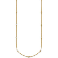 14K Yellow Gold 16" Necklace with Bezel-Set Diamonds - 1/5 Carat Total Diamond Weight by Oro Pregiato