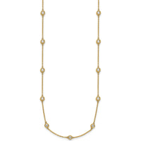 14K Yellow Gold 16" Necklace with Bezel-Set Diamonds - 7/8 Carat Total Diamond Weight by Oro Pregiato