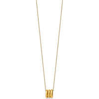 14K Yellow Gold 16" Necklace with Three Polished Oval Rings and 2" Extender by 0