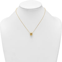 14K Yellow Gold 16" Necklace with Three Polished Oval Rings and 2" Extender by 0