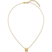 14K Yellow Gold 16" Necklace with Three Polished Oval Rings and 2" Extender by 0