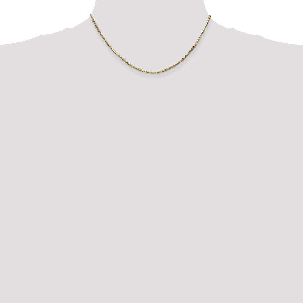 14K Yellow Gold 16" Octagonal Snake Chain Necklace - Polished Diamond-Cut Finish by Oro Pregiato