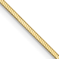 14K Yellow Gold 16" Octagonal Snake Chain Necklace with Lobster Clasp - 1mm Polished Solid Design by Oro Pregiato