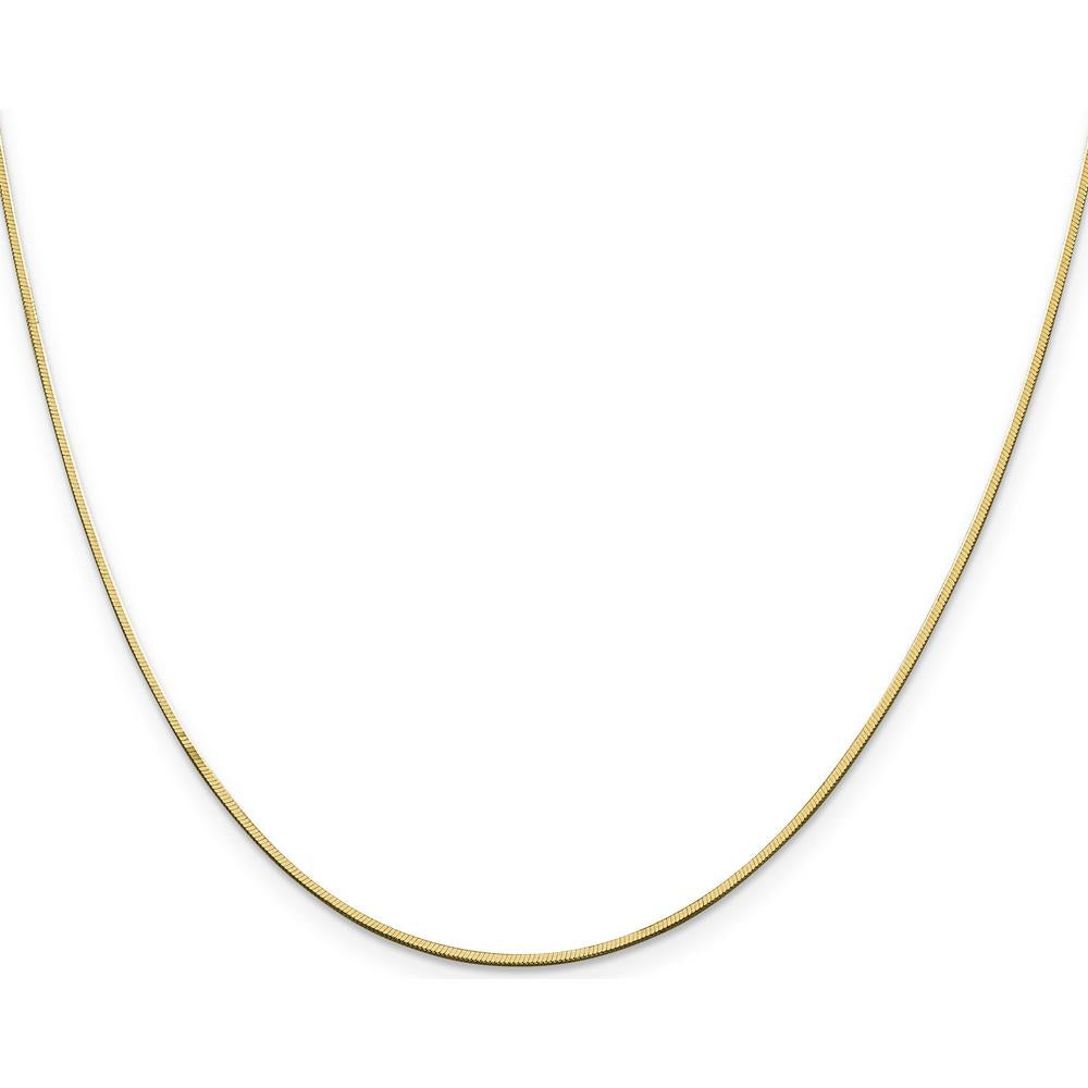 14K Yellow Gold 16" Octagonal Snake Chain Necklace with Lobster Clasp - 1mm Polished Solid Design by Oro Pregiato