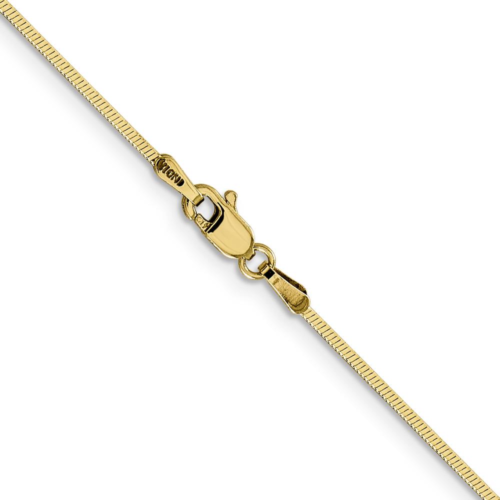 14K Yellow Gold 16" Octagonal Snake Chain Necklace with Lobster Clasp - 1mm Polished Solid Design by Oro Pregiato