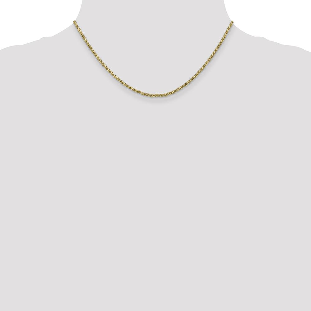 14K Yellow Gold 16" Parisian Wheat Chain - 2.25mm Width with Lobster Clasp by Oro Pregiato