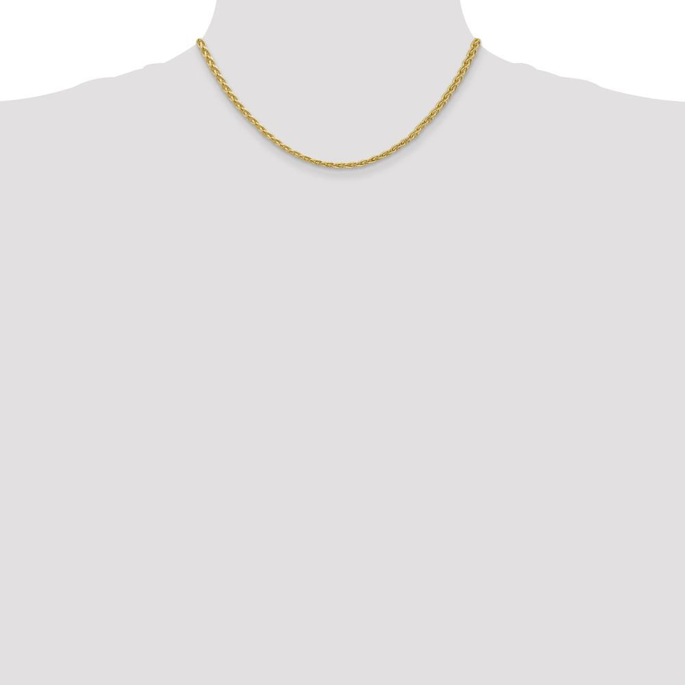 14K Yellow Gold 16" Parisian Wheat Chain - 3mm Width by Oro Pregiato