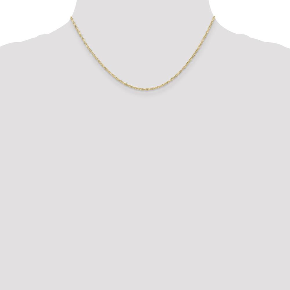 14K Yellow Gold 16" Polished Cable Rope Chain Necklace with Spring Ring Clasp
