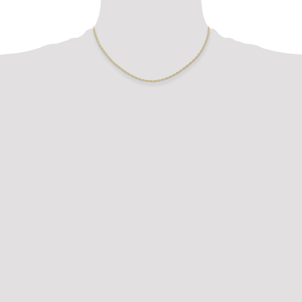 14K Yellow Gold 16" Polished Cable Rope Chain Necklace with Spring Ring Clasp