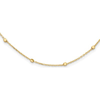 14K Yellow Gold 16" Polished Cube Station Necklace with 2" Extender by 0