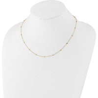 14K Yellow Gold 16" Polished Cube Station Necklace with 2" Extender by 0