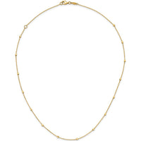 14K Yellow Gold 16" Polished Cube Station Necklace with 2" Extender by 0