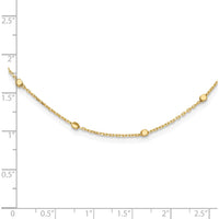 14K Yellow Gold 16" Polished Cube Station Necklace with 2" Extender by 0
