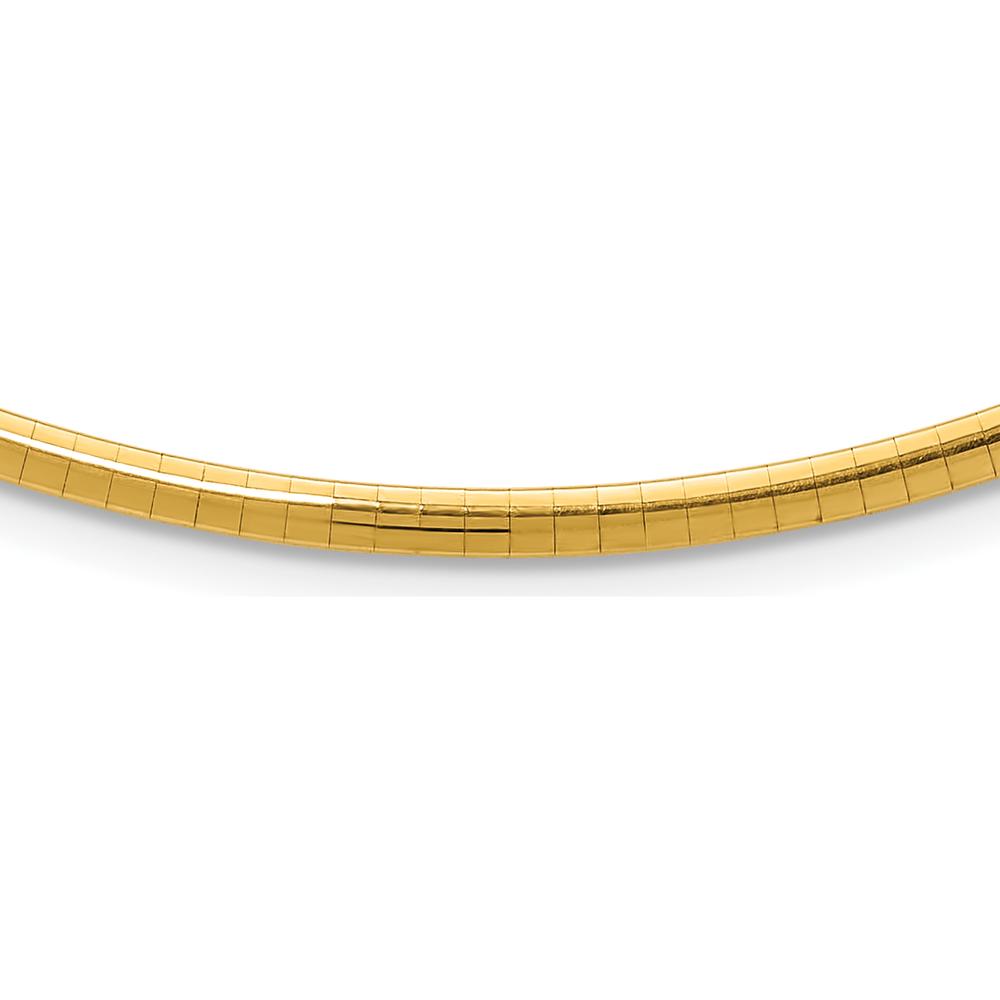 14K Yellow Gold 16" Polished Omega Necklace - 3mm Width by Oro Pregiato