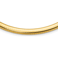 14K Yellow Gold 16" Polished Omega Necklace - 6mm Lightweight Domed Design by Oro Pregiato