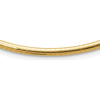 14K Yellow Gold 16" Polished Omega Necklace with Domed Profile - Lightweight 3mm Width by Oro Pregiato