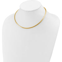 14K Yellow Gold 16" Polished Omega Necklace with Domed Profile - Lightweight 3mm Width by Oro Pregiato