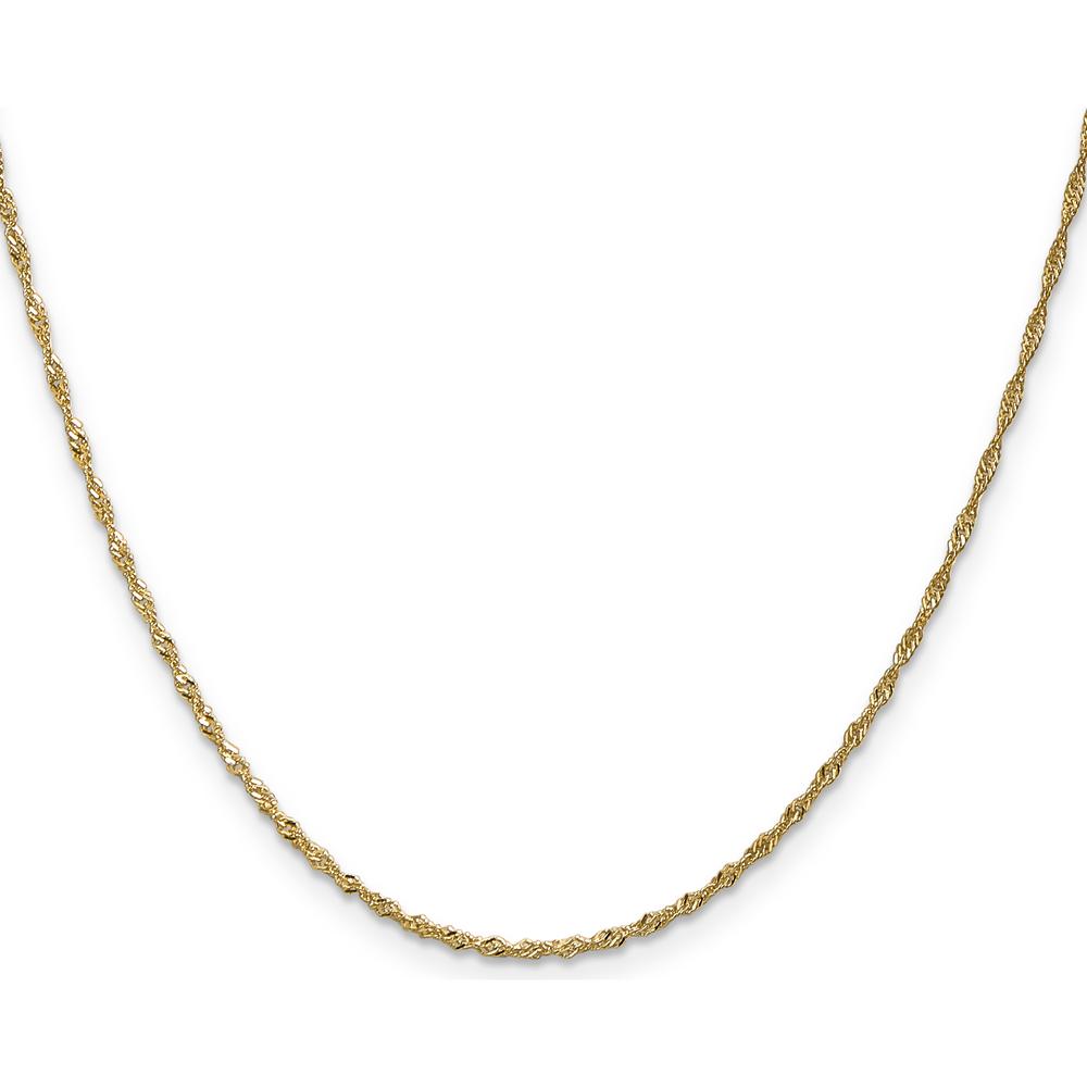 14K Yellow Gold 16" Polished Singapore Chain with Spring Ring Clasp by Oro Pregiato