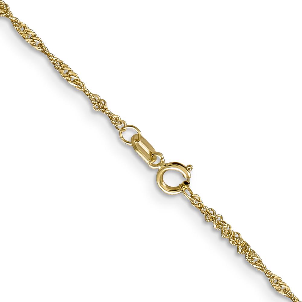 14K Yellow Gold 16" Polished Singapore Chain with Spring Ring Clasp by Oro Pregiato