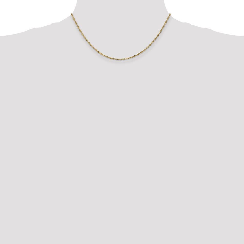 14K Yellow Gold 16" Polished Singapore Chain with Spring Ring Clasp by Oro Pregiato