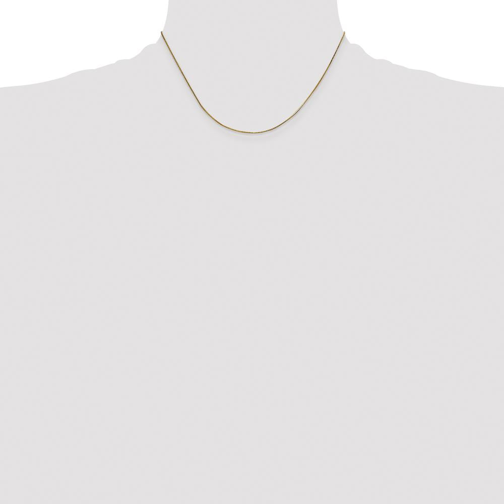 14K Yellow Gold 16" Polished Snake Chain Necklace - 0.5mm Width by Oro Pregiato