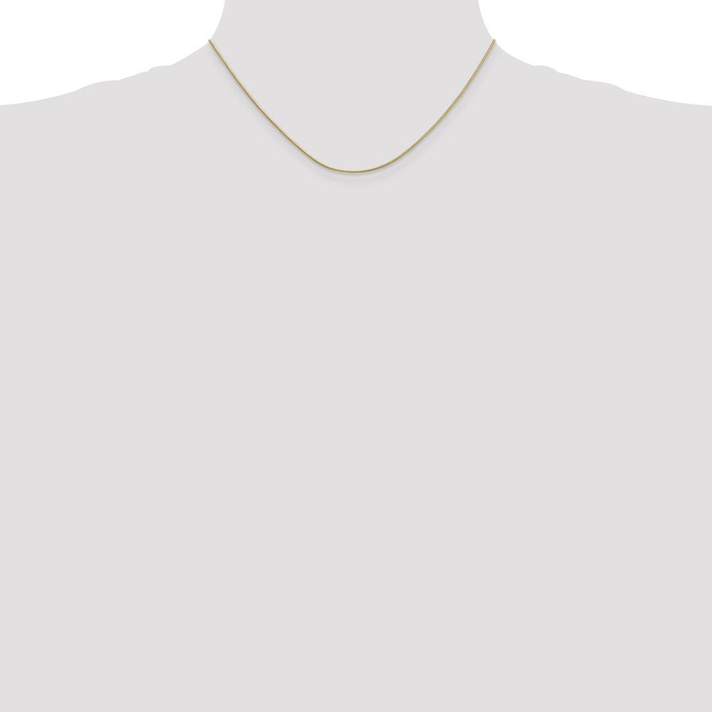 14K Yellow Gold 16" Polished Snake Chain Necklace - 0.9mm Width by 0