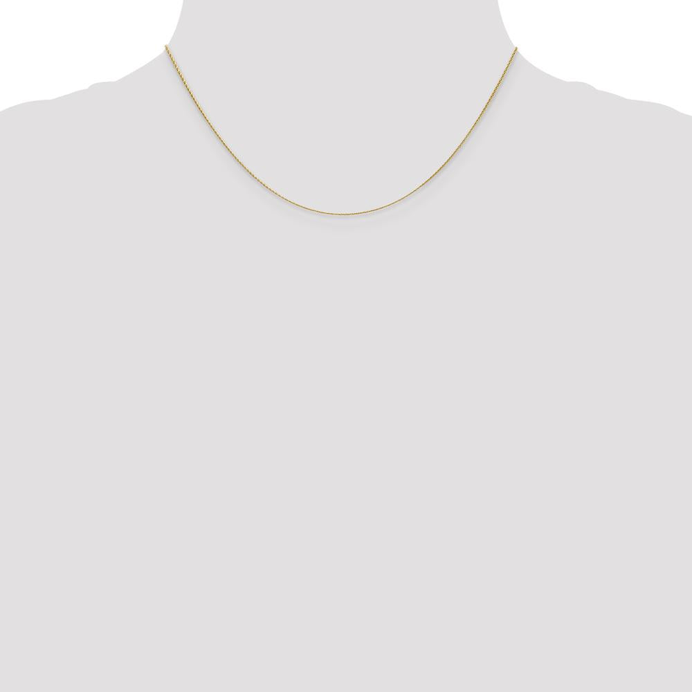 14K Yellow Gold 16" Round Parisian Wheat Chain with Lobster Clasp - 0.7mm Width by Oro Pregiato