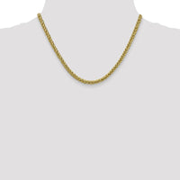 14K Yellow Gold 16" Semi-Solid 3-Wire Wheat Chain with Lobster Clasp by Oro Pregiato