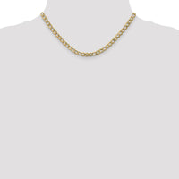 14K Yellow Gold 16" Semi-Solid Curb Chain Necklace - 5.25mm Width by Oro Pregiato