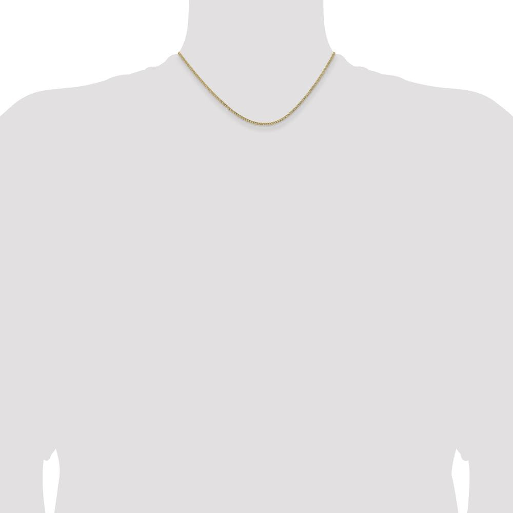 14K Yellow Gold 16" Semi-Solid Curb Chain Necklace - Lightweight Polished Finish by Oro Pregiato