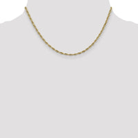 14K Yellow Gold 16" Semi Solid Rope Chain Necklace - 2.8mm Width by Oro Pregiato