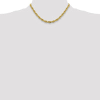 14K Yellow Gold 16" Semi-Solid Rope Chain Necklace with Lobster Clasp - 5.4mm Width by Oro Pregiato