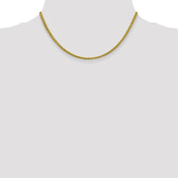 14K Yellow Gold 16" Semi-Solid Wheat Chain Necklace with Polished Finish - 3.45mm by Oro Pregiato