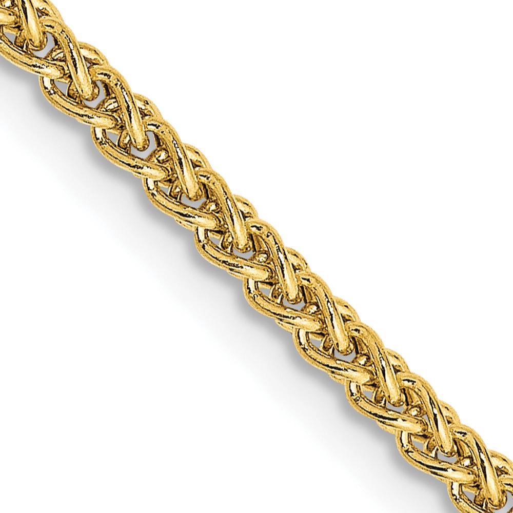 14K Yellow Gold 16" Semi-Solid Wheat Chain with Lobster Clasp by Oro Pregiato