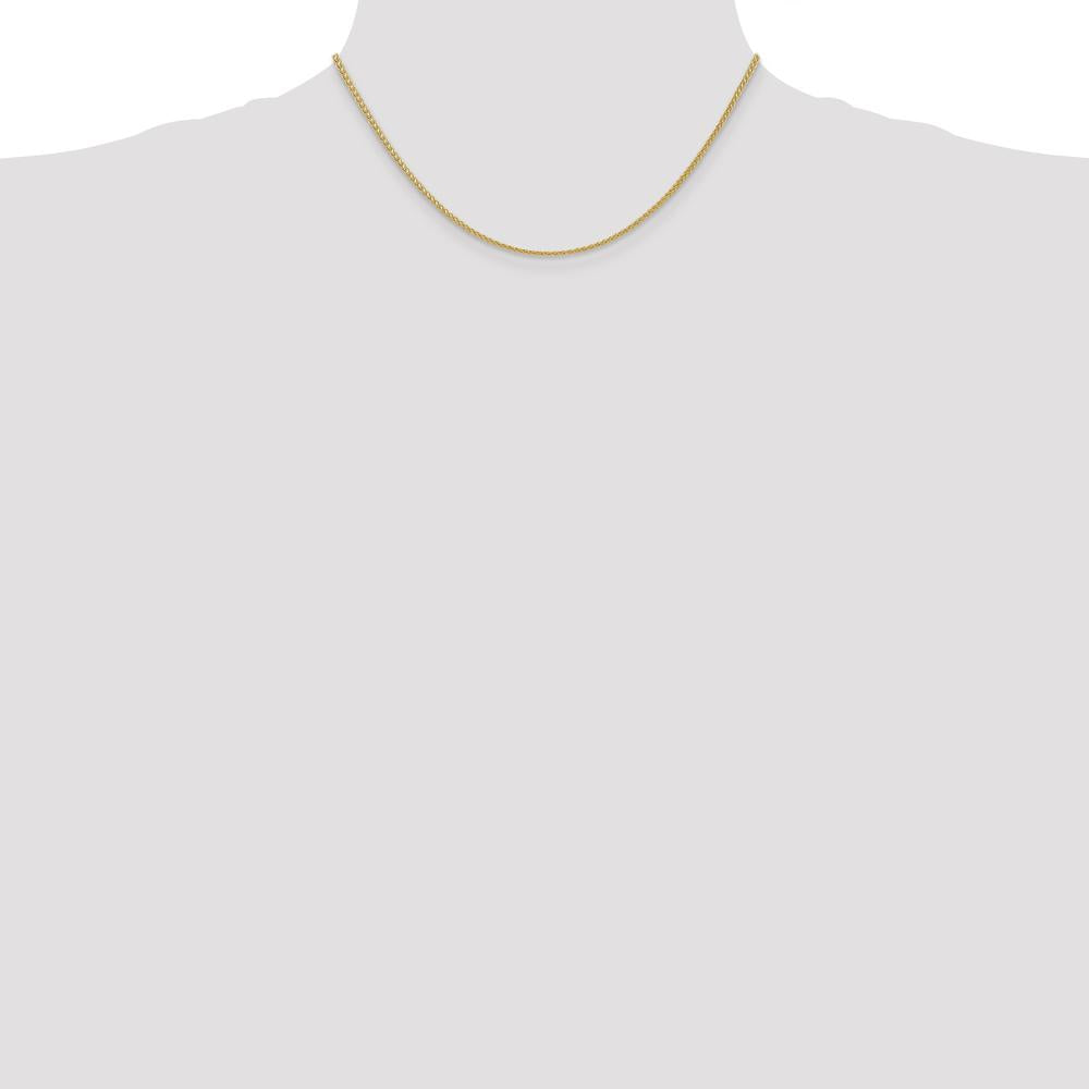 14K Yellow Gold 16" Semi-Solid Wheat Chain with Lobster Clasp by Oro Pregiato