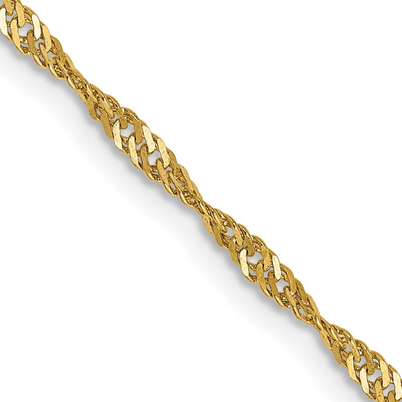 14K Yellow Gold 16" Singapore Chain with Lobster Clasp - 1.70mm Width by Oro Pregiato