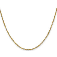14K Yellow Gold 16" Singapore Chain with Rhodium Accents - 1.65mm Width by Oro Pregiato