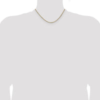 14K Yellow Gold 16" Singapore Chain with Rhodium Accents - 1.65mm Width by Oro Pregiato