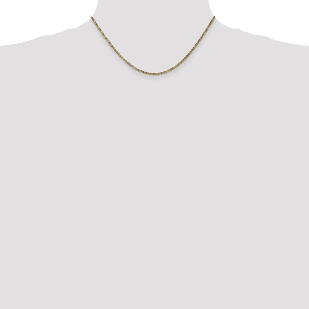 14K Yellow Gold 16" Spiga Chain with Spring Ring Clasp by Oro Pregiato