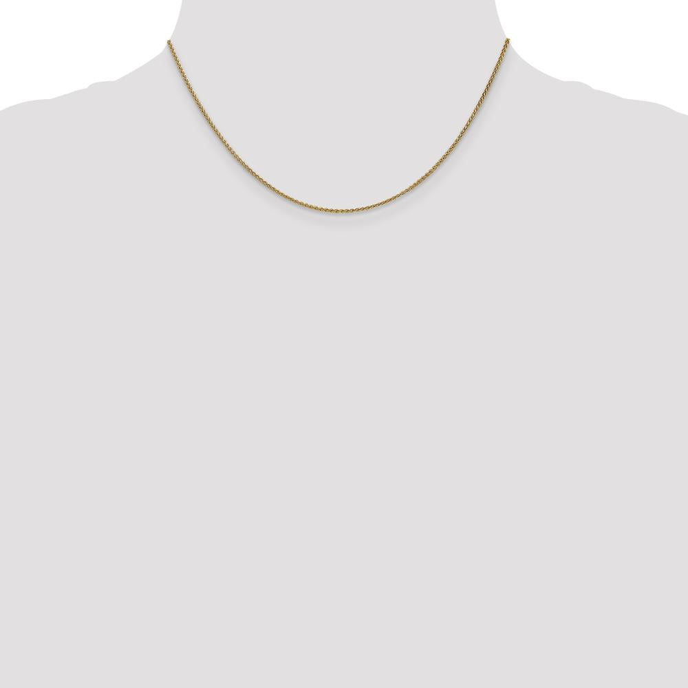 14K Yellow Gold 16" Spiga Wheat Chain with Lobster Clasp by Oro Pregiato